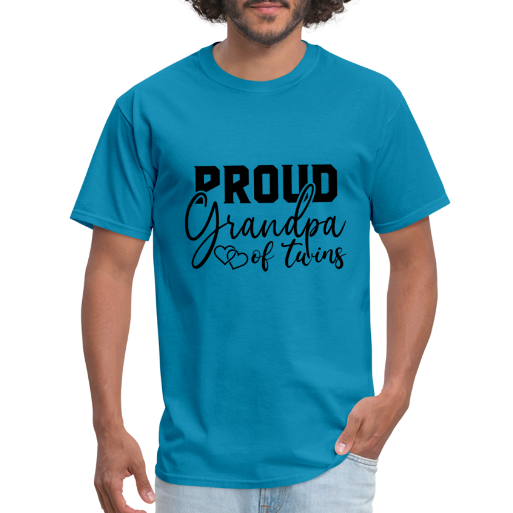 Proud Grandpa of Twins T-Shirt - turquoise