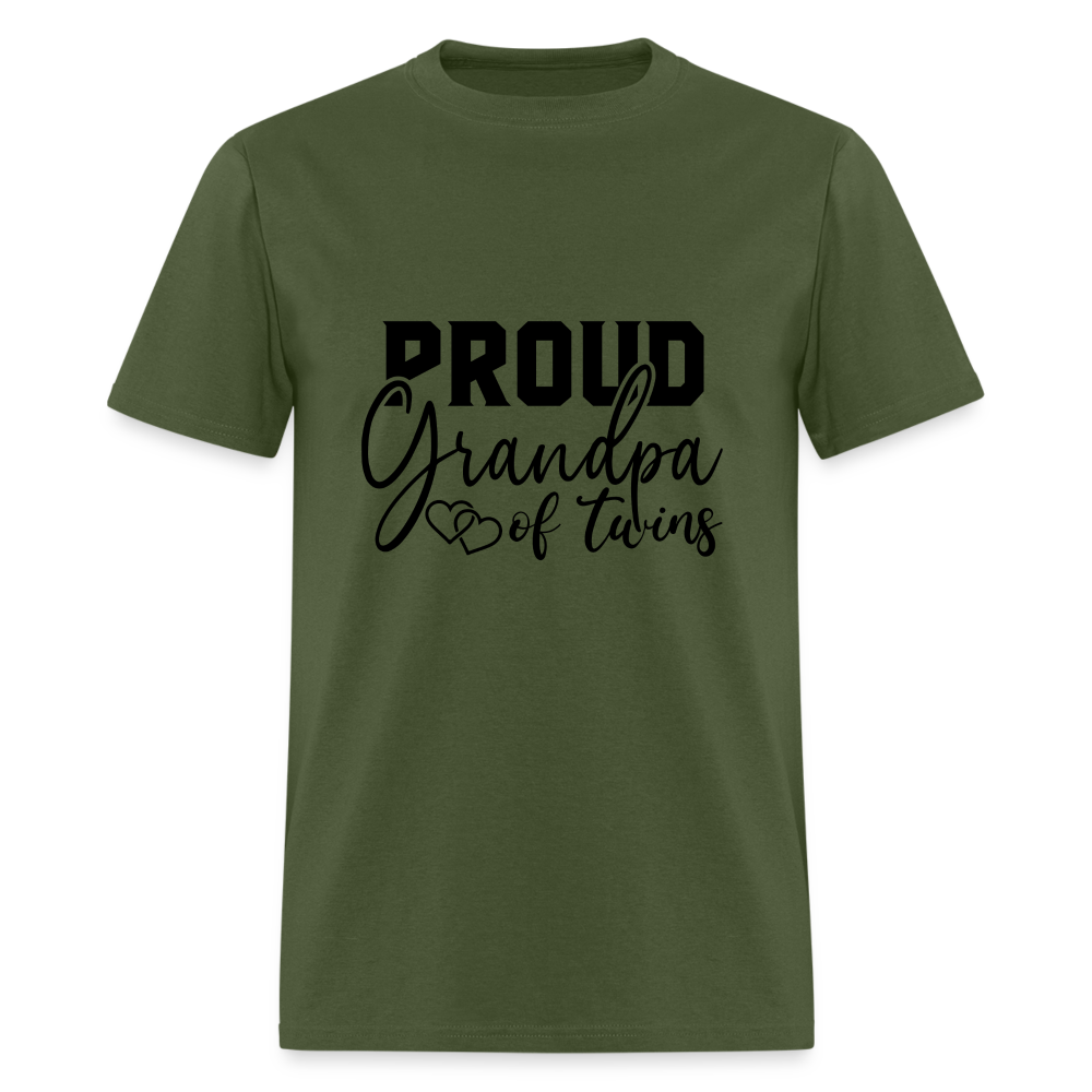 Proud Grandpa of Twins T-Shirt - military green