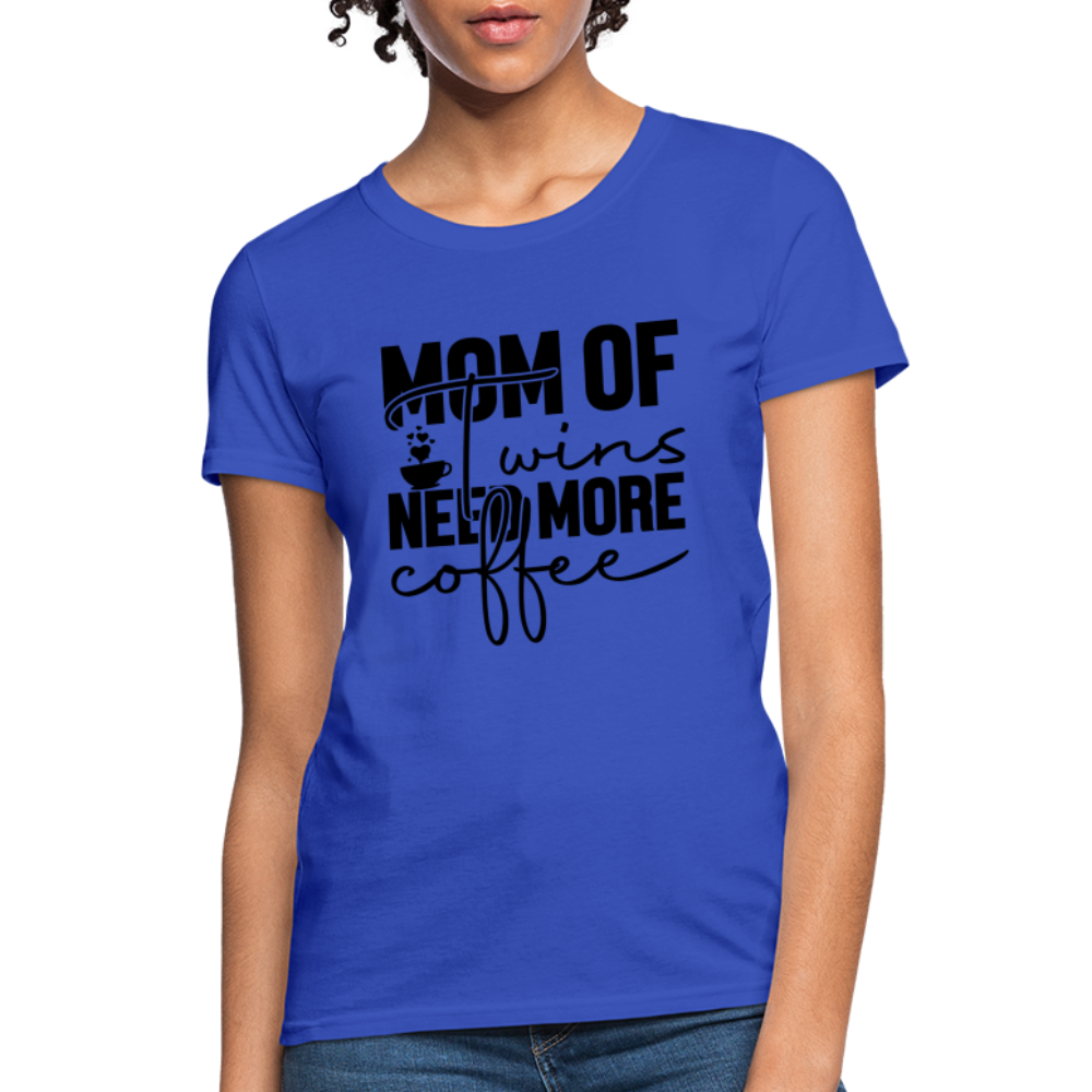 Mom of Twins New More Coffee T-Shirt - royal blue