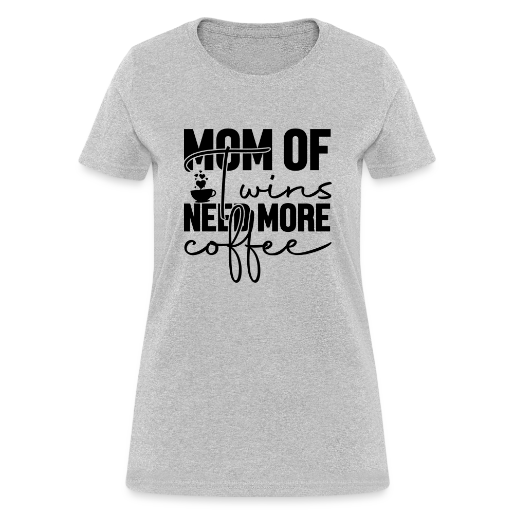 Mom of Twins New More Coffee T-Shirt - heather gray