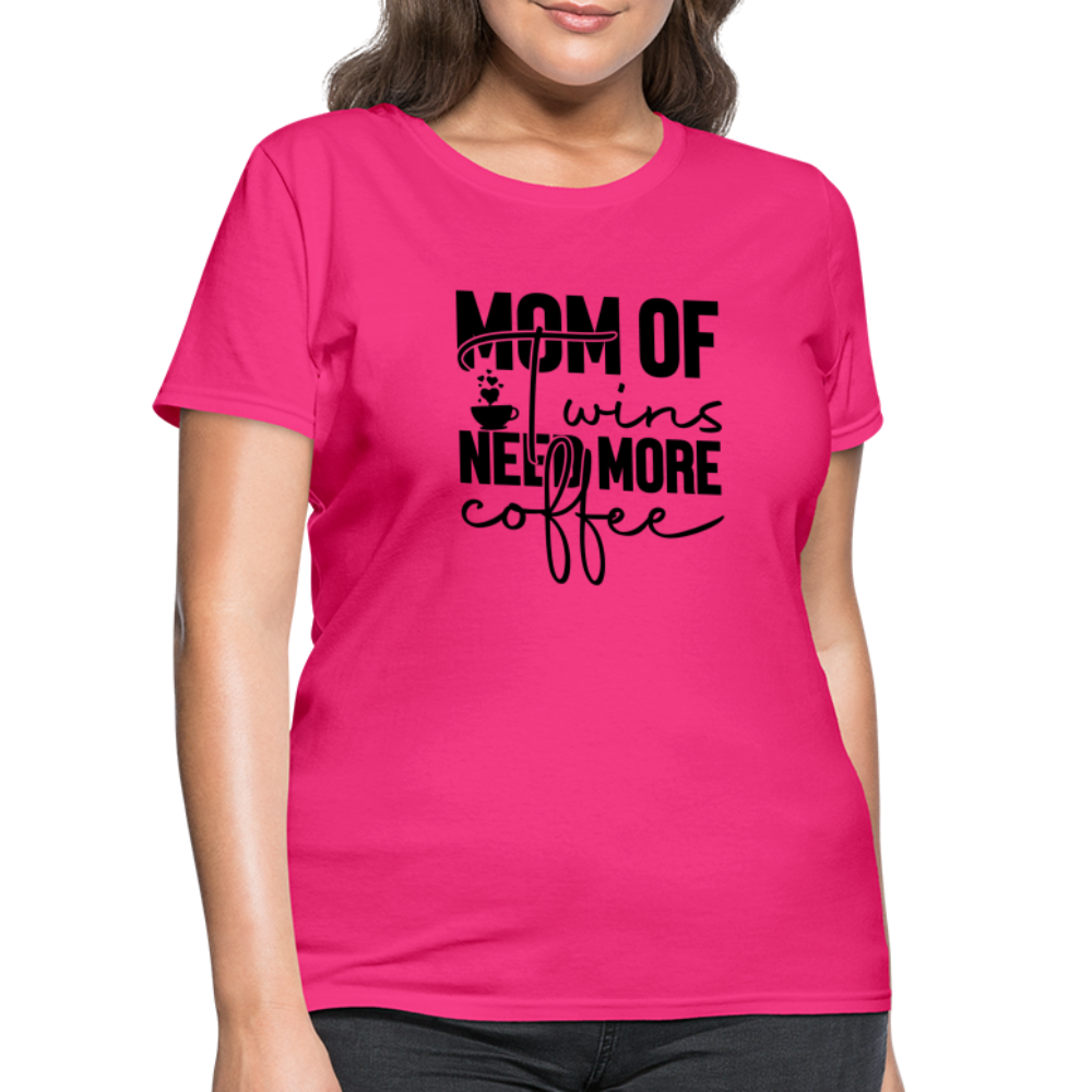 Mom of Twins New More Coffee T-Shirt - fuchsia