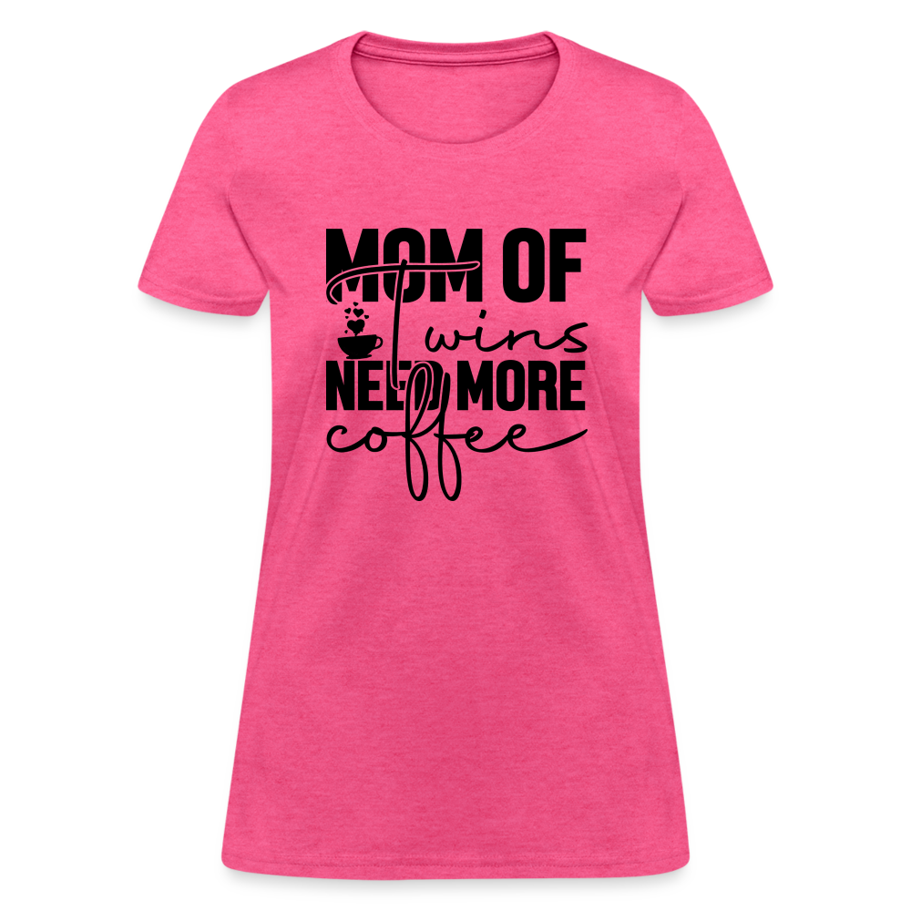 Mom of Twins New More Coffee T-Shirt - heather pink