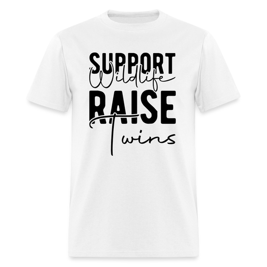 Support Wildlife Raise Twins T-Shirt - white