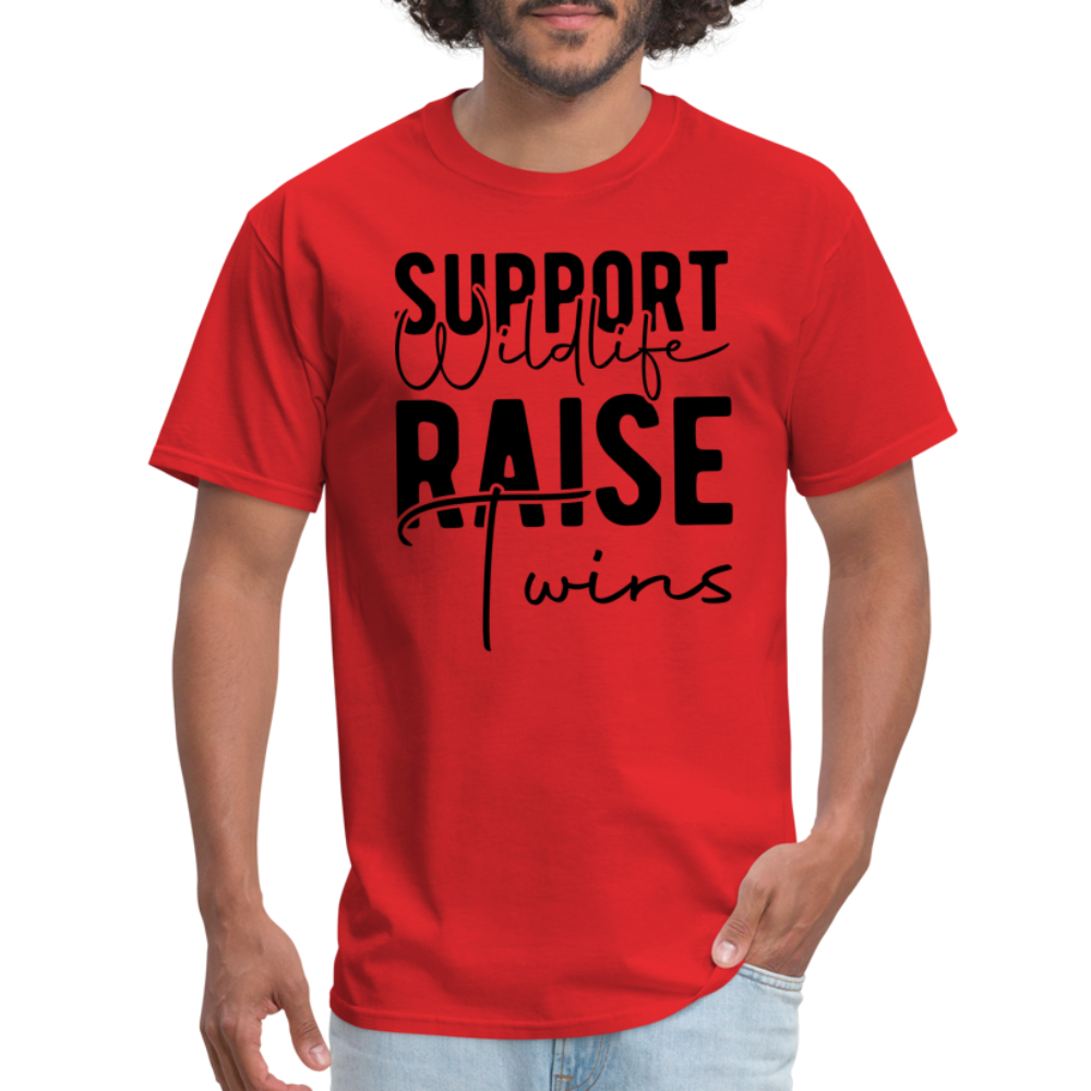 Support Wildlife Raise Twins T-Shirt - red