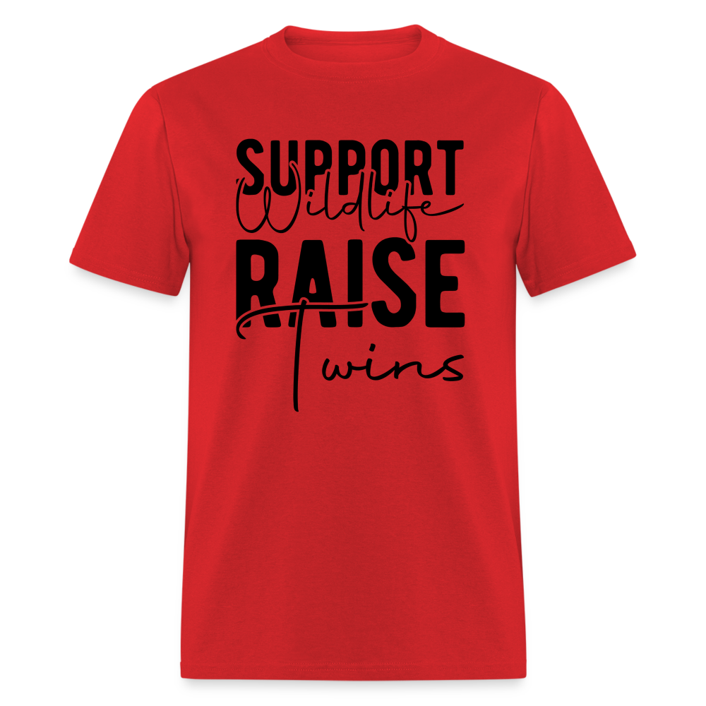 Support Wildlife Raise Twins T-Shirt - red