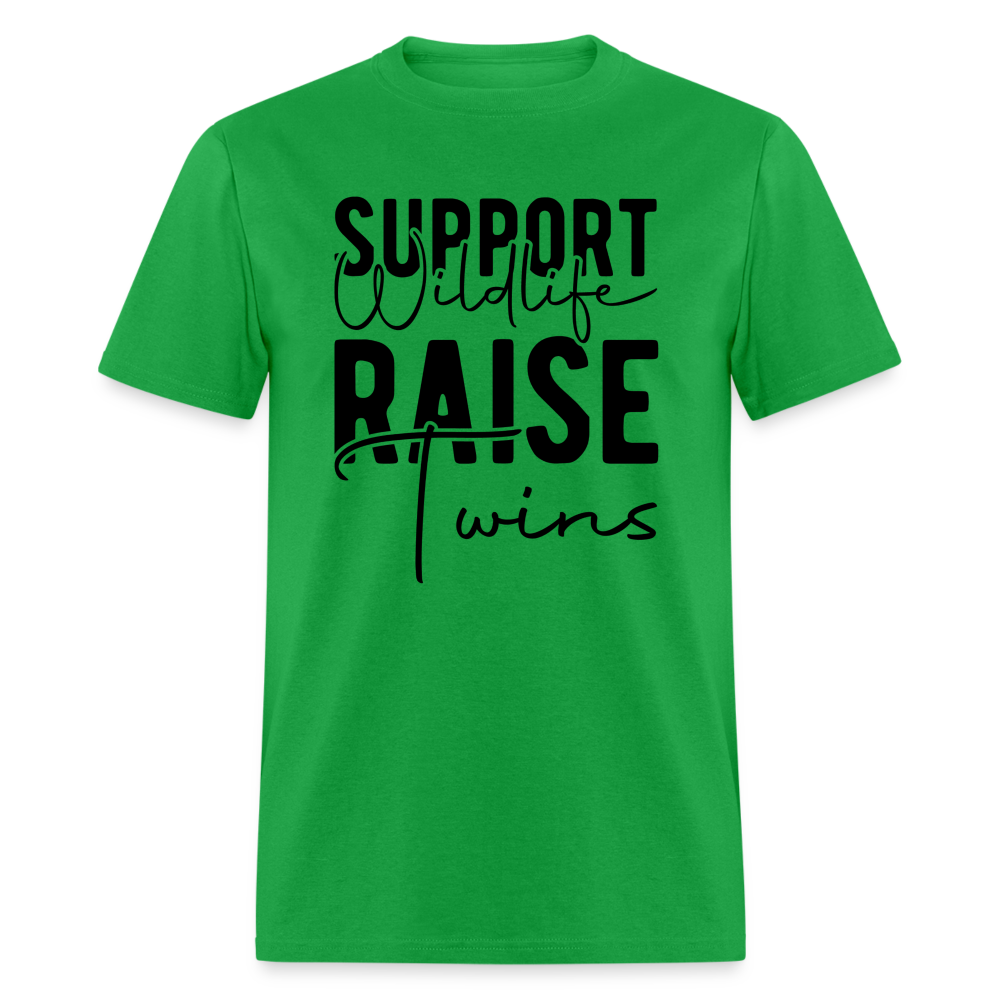 Support Wildlife Raise Twins T-Shirt - bright green