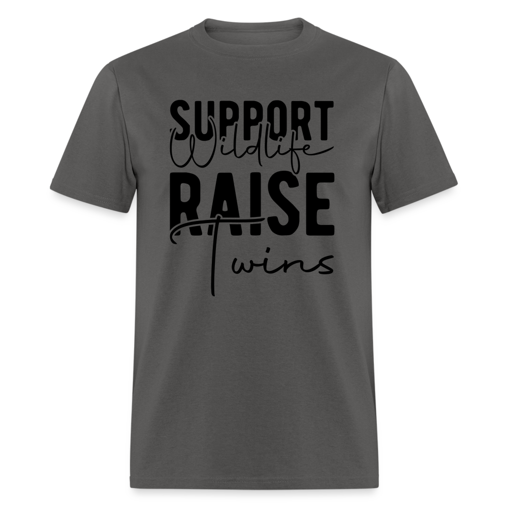 Support Wildlife Raise Twins T-Shirt - charcoal