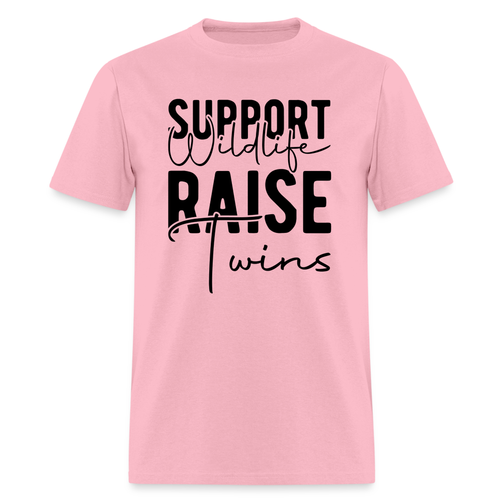Support Wildlife Raise Twins T-Shirt - pink