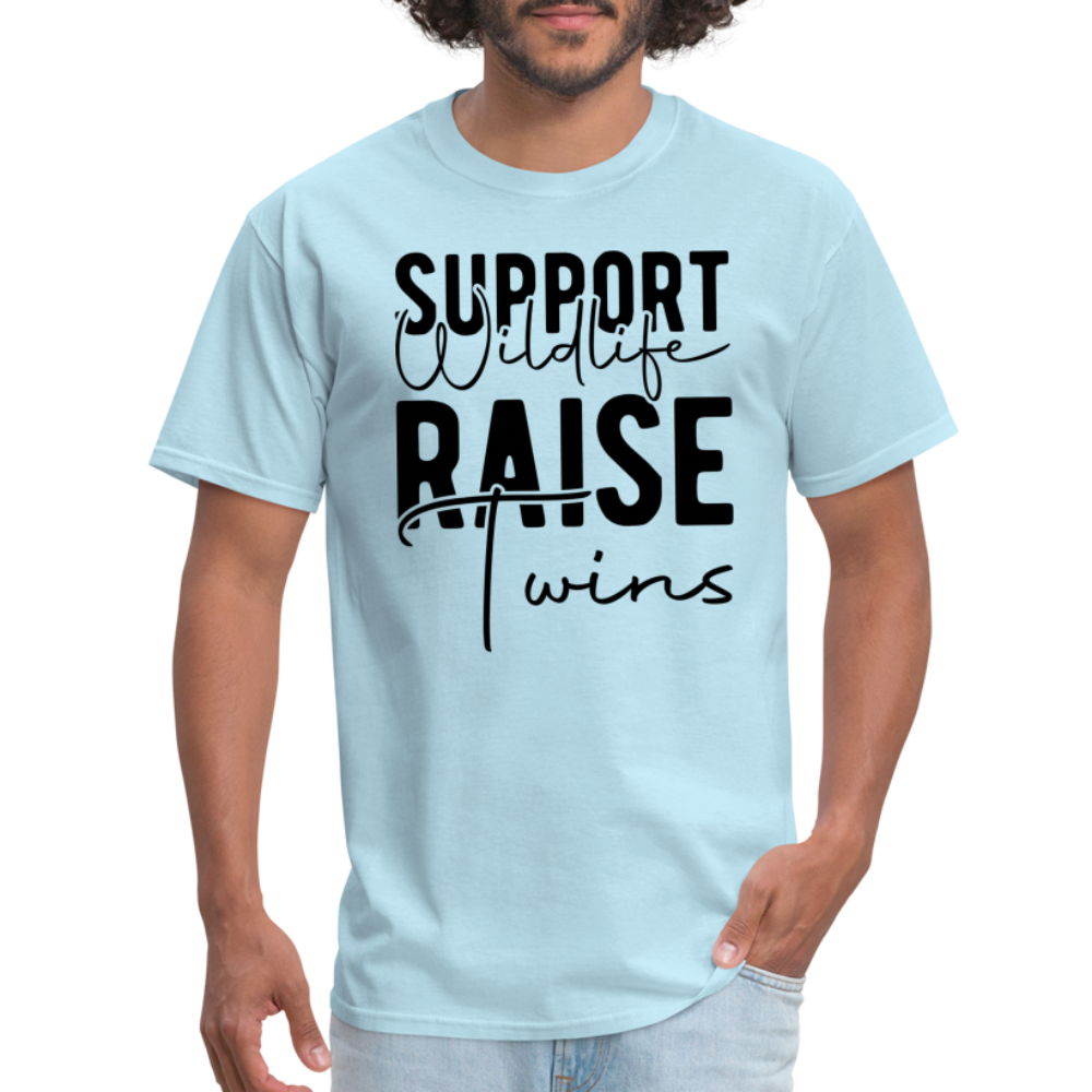 Support Wildlife Raise Twins T-Shirt - powder blue