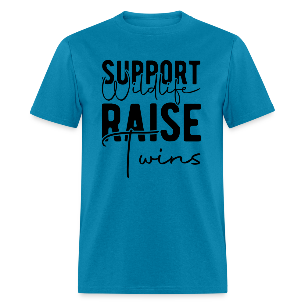 Support Wildlife Raise Twins T-Shirt - turquoise