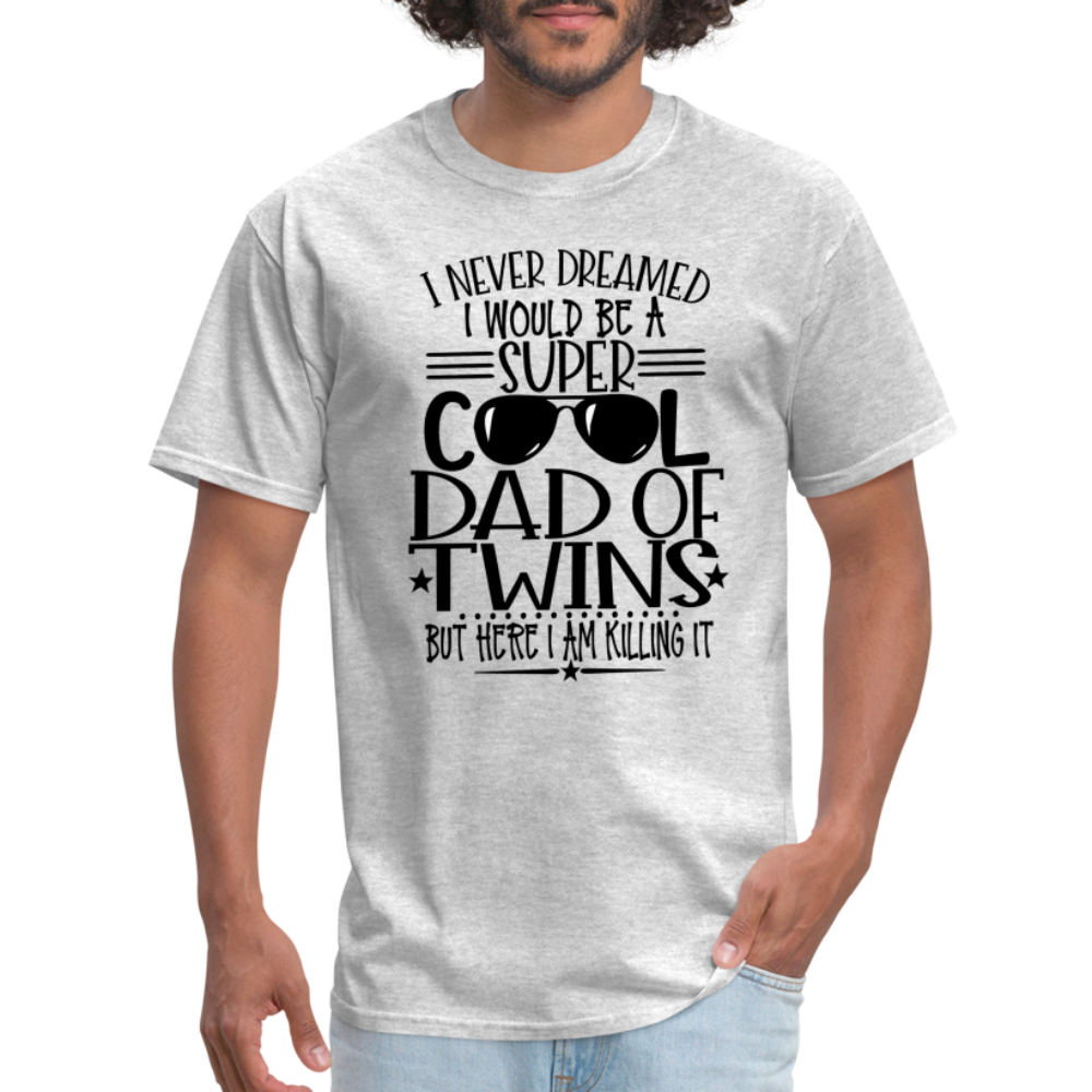 Super Cool Dad Of Twins Killing it T-Shirt - heather gray