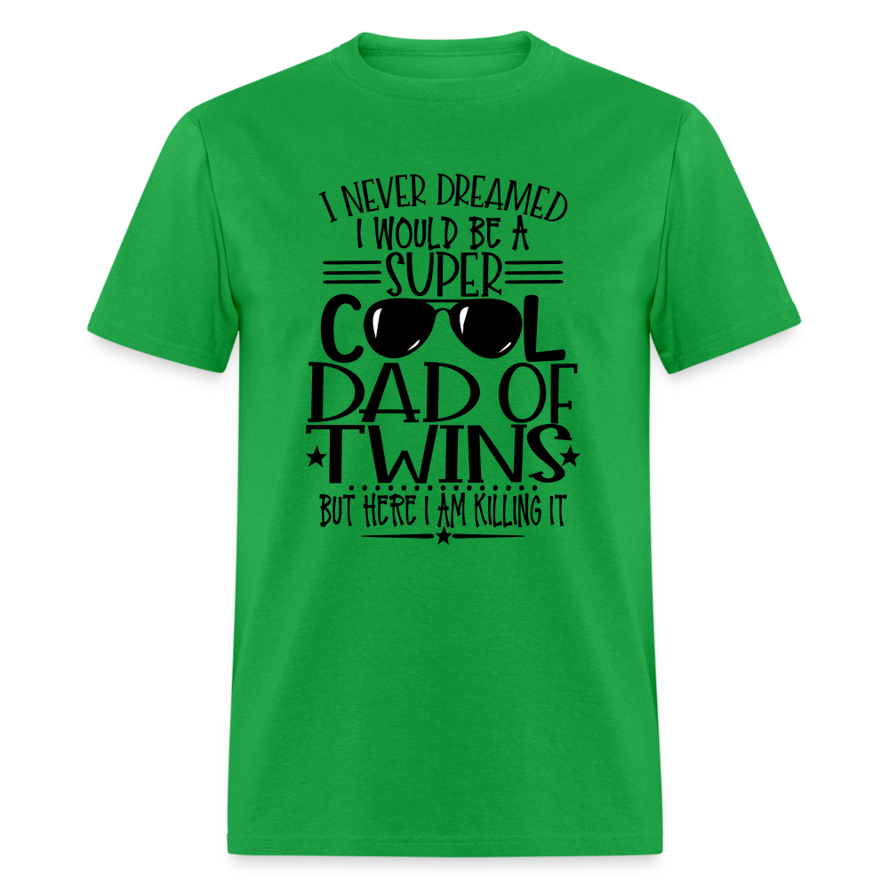 Super Cool Dad Of Twins Killing it T-Shirt - bright green