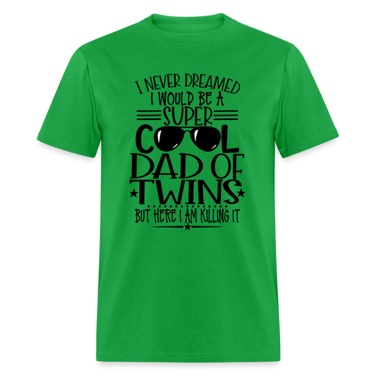 Super Cool Dad Of Twins Killing it T-Shirt - bright green