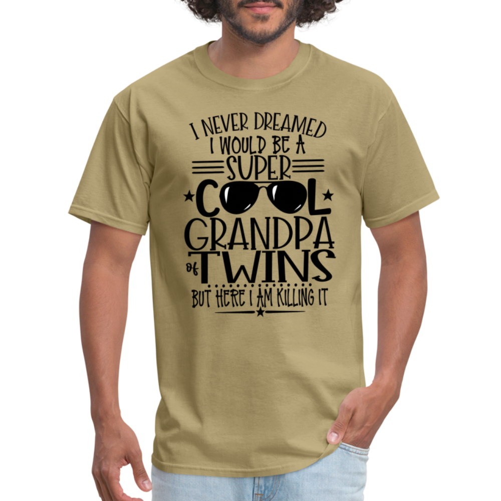 Cool Grandpa of Twins T-Shirt - khaki