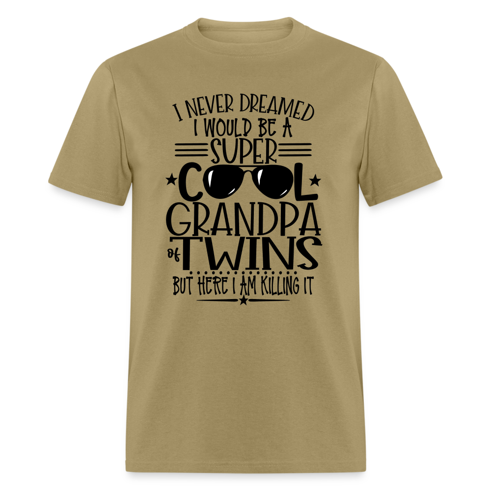 Cool Grandpa of Twins T-Shirt - khaki