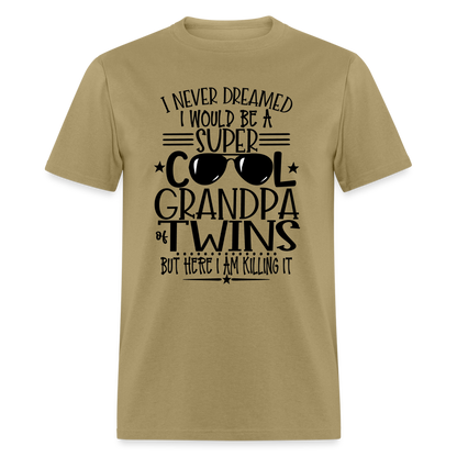 Cool Grandpa of Twins T-Shirt - khaki