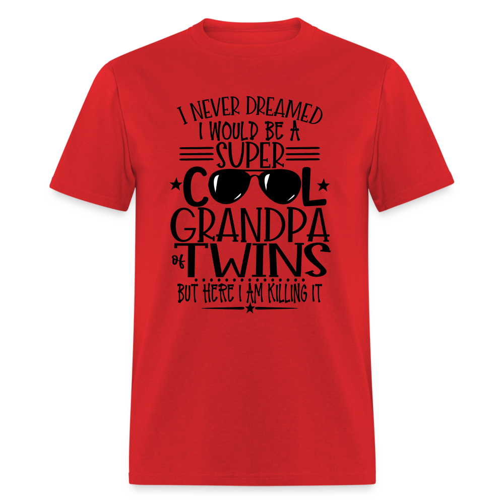 Cool Grandpa of Twins T-Shirt - red