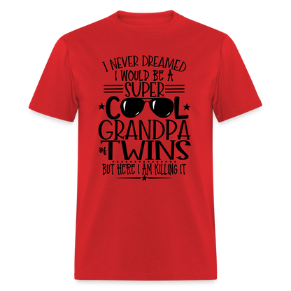 Cool Grandpa of Twins T-Shirt - red