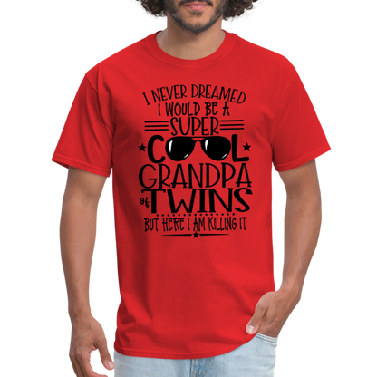 Cool Grandpa of Twins T-Shirt - red