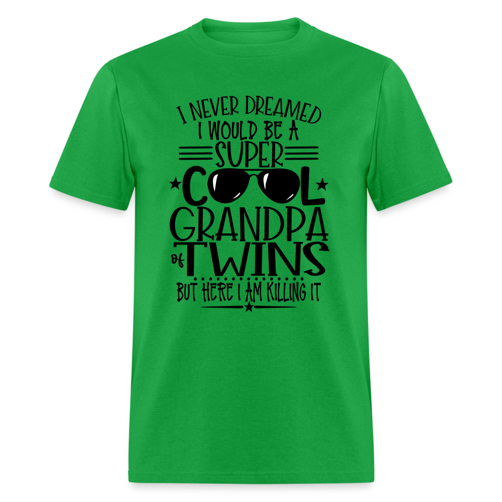 Cool Grandpa of Twins T-Shirt - bright green