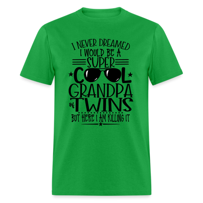 Cool Grandpa of Twins T-Shirt - bright green