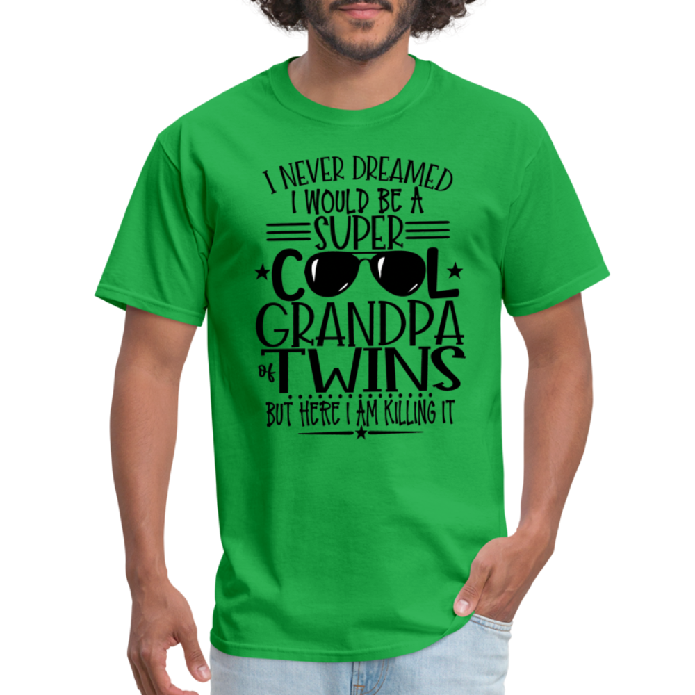 Cool Grandpa of Twins T-Shirt - bright green