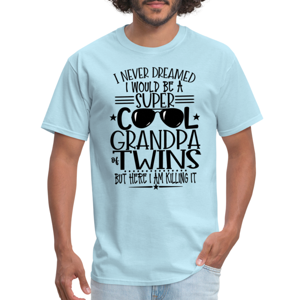 Cool Grandpa of Twins T-Shirt - powder blue