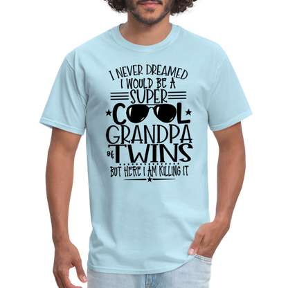 Cool Grandpa of Twins T-Shirt - powder blue