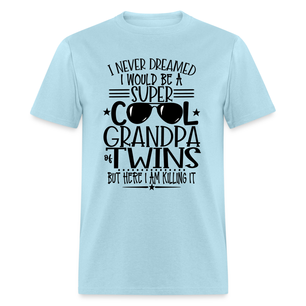 Cool Grandpa of Twins T-Shirt - powder blue