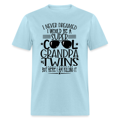 Cool Grandpa of Twins T-Shirt - powder blue