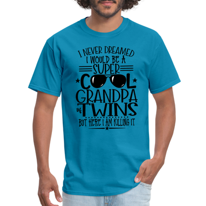 Cool Grandpa of Twins T-Shirt - turquoise