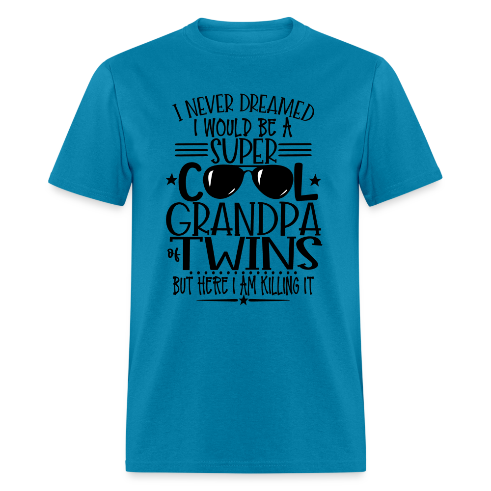 Cool Grandpa of Twins T-Shirt - turquoise