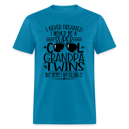 Cool Grandpa of Twins T-Shirt - turquoise