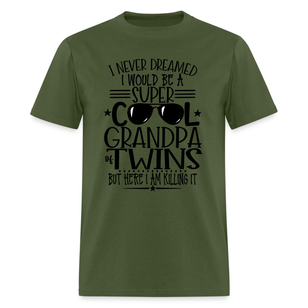 Cool Grandpa of Twins T-Shirt - military green