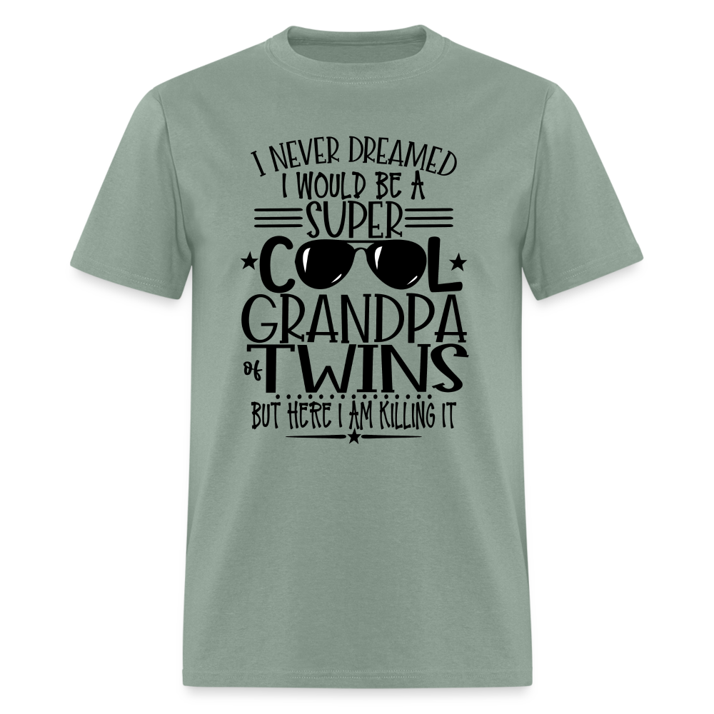 Cool Grandpa of Twins T-Shirt - sage