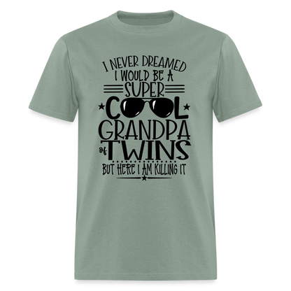 Cool Grandpa of Twins T-Shirt - sage