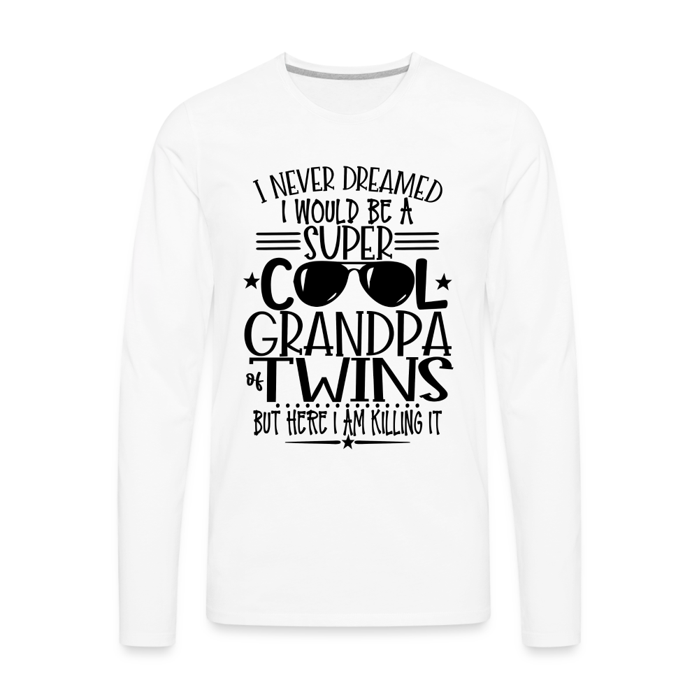 Cool Grandpa of Twins Premium Long Sleeve T-Shirt - white