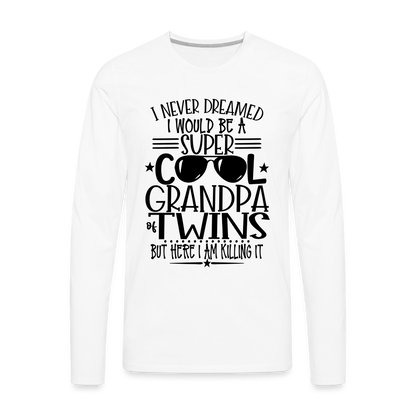 Cool Grandpa of Twins Premium Long Sleeve T-Shirt - white