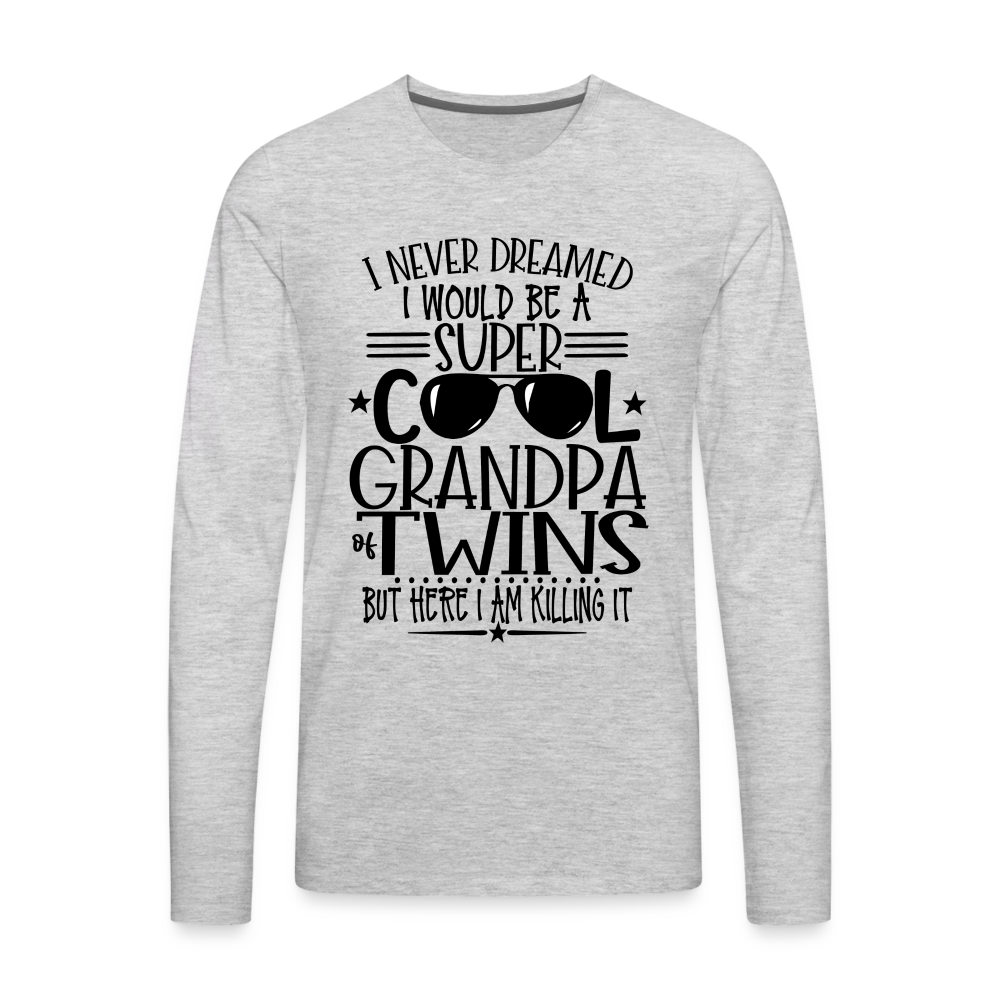 Cool Grandpa of Twins Premium Long Sleeve T-Shirt - heather gray