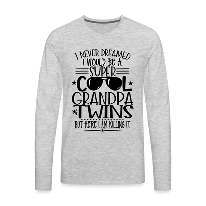 Cool Grandpa of Twins Premium Long Sleeve T-Shirt - heather gray