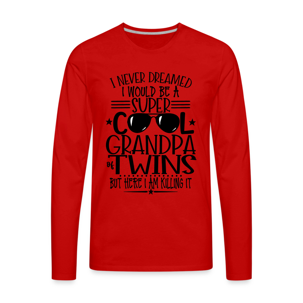 Cool Grandpa of Twins Premium Long Sleeve T-Shirt - red