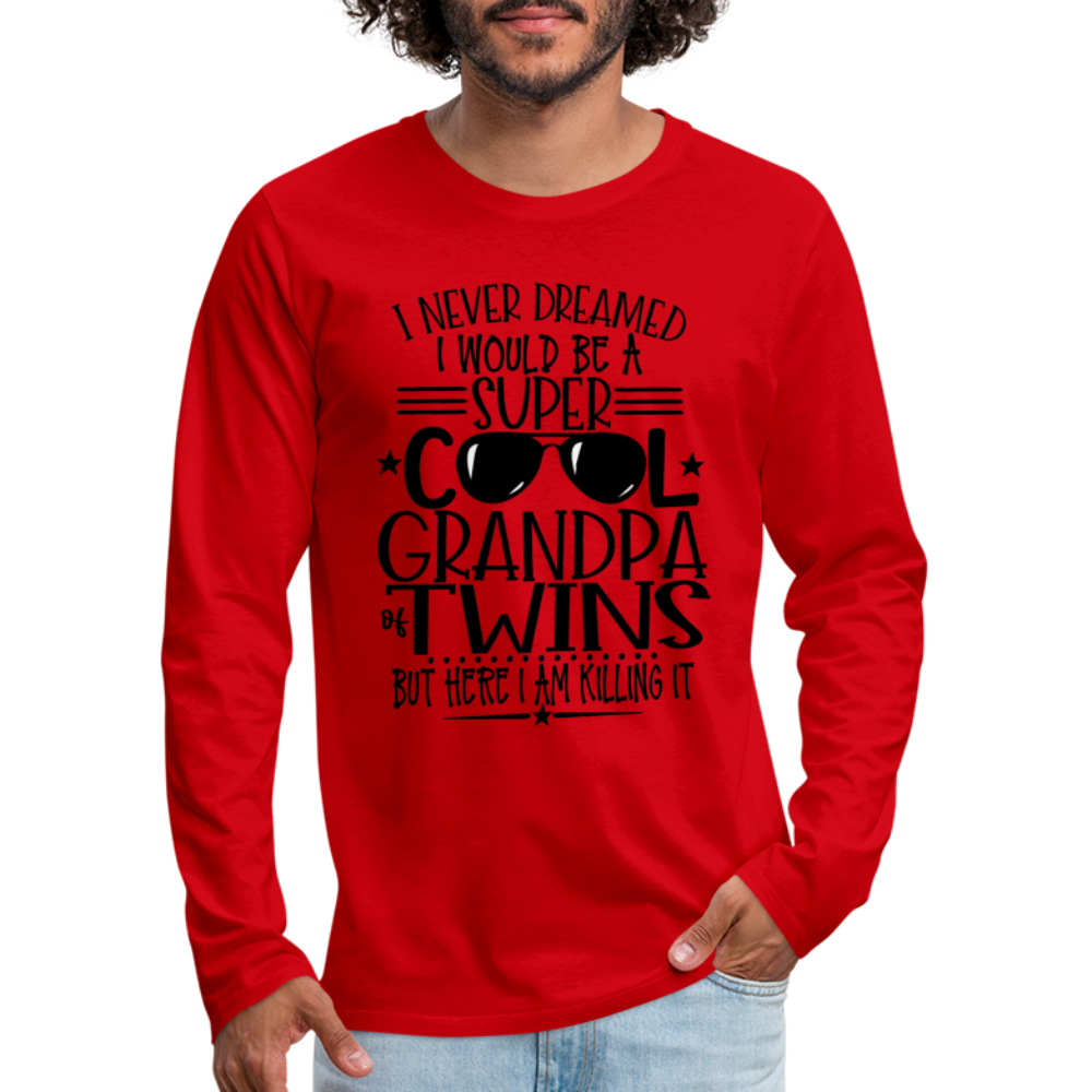 Cool Grandpa of Twins Premium Long Sleeve T-Shirt - red