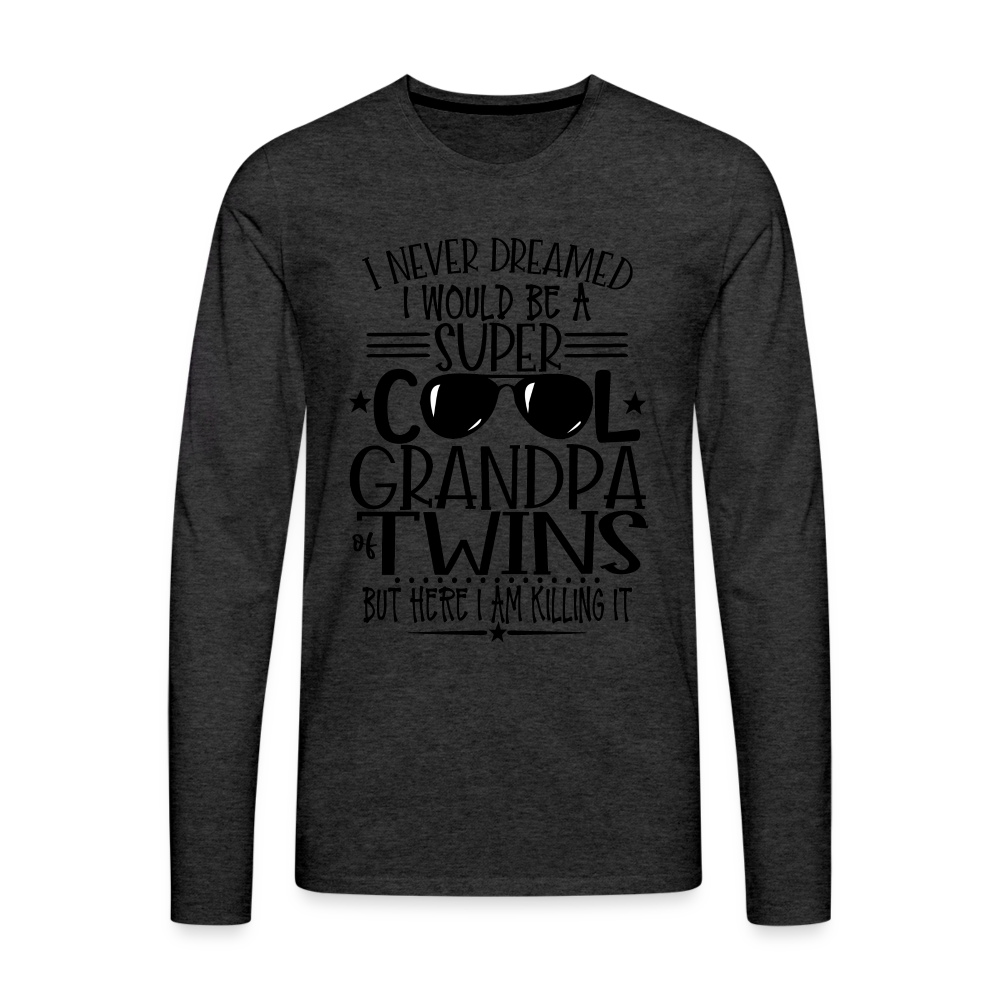 Cool Grandpa of Twins Premium Long Sleeve T-Shirt - charcoal grey