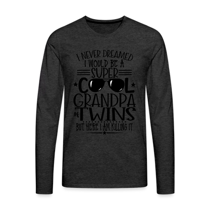 Cool Grandpa of Twins Premium Long Sleeve T-Shirt - charcoal grey
