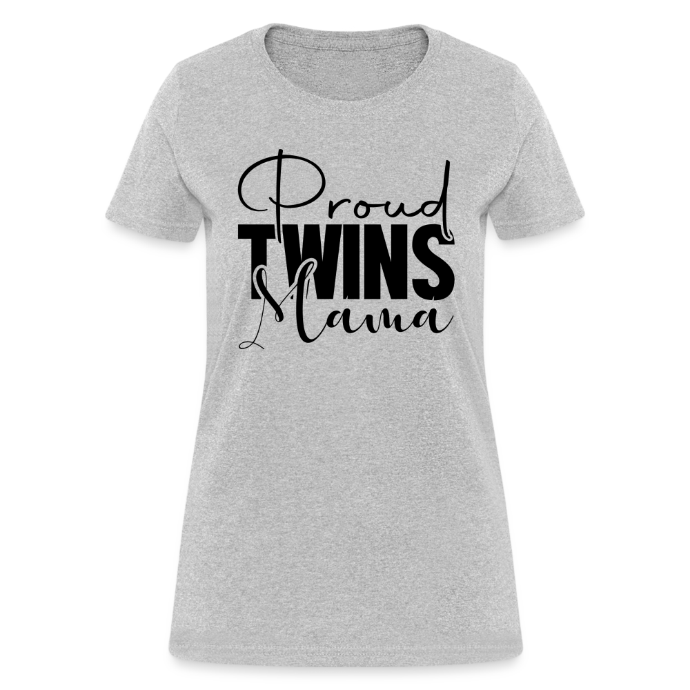 Proud Twins Mama T-Shirt - heather gray