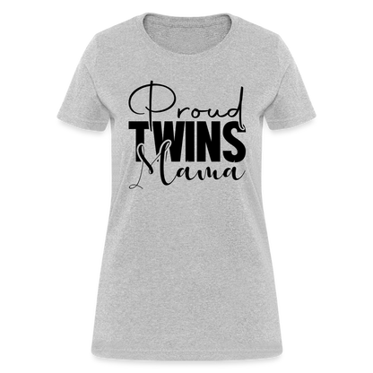 Proud Twins Mama T-Shirt - heather gray