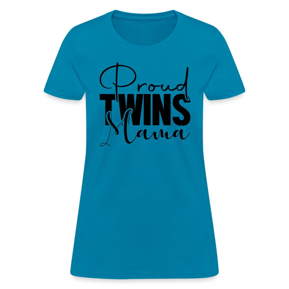 Proud Twins Mama T-Shirt - turquoise