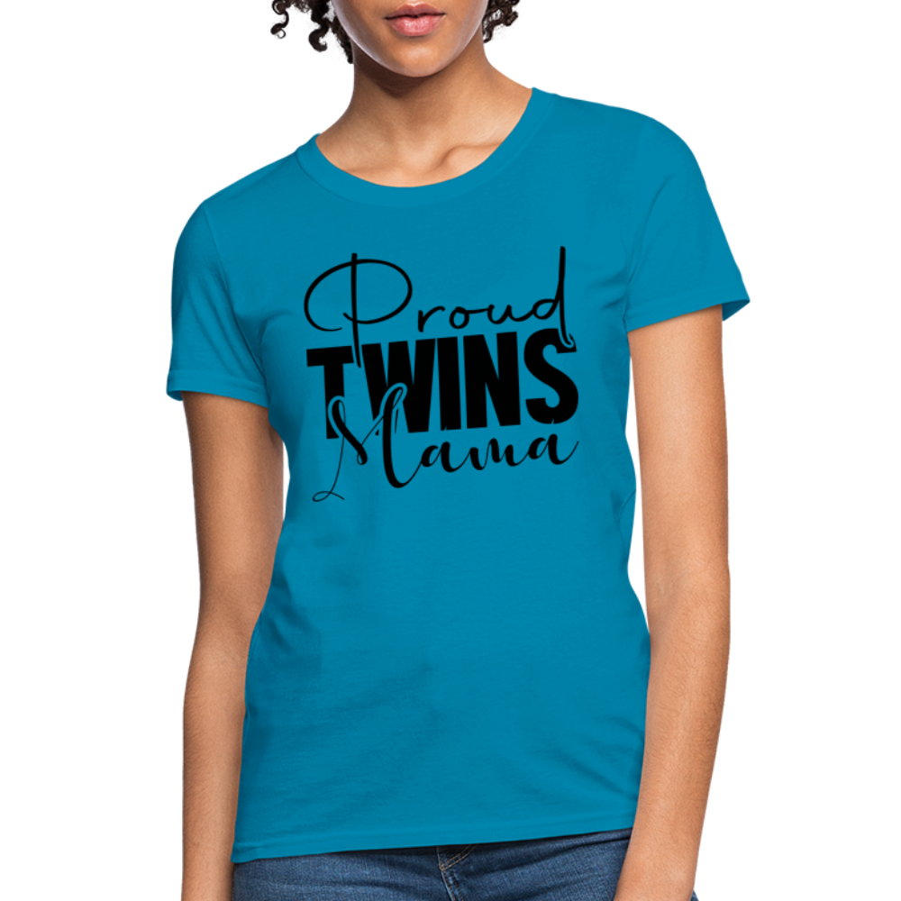 Proud Twins Mama T-Shirt - turquoise