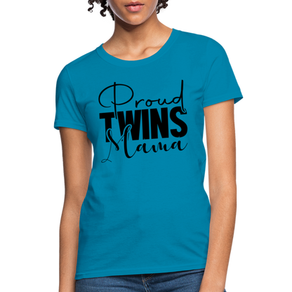 Proud Twins Mama T-Shirt - turquoise