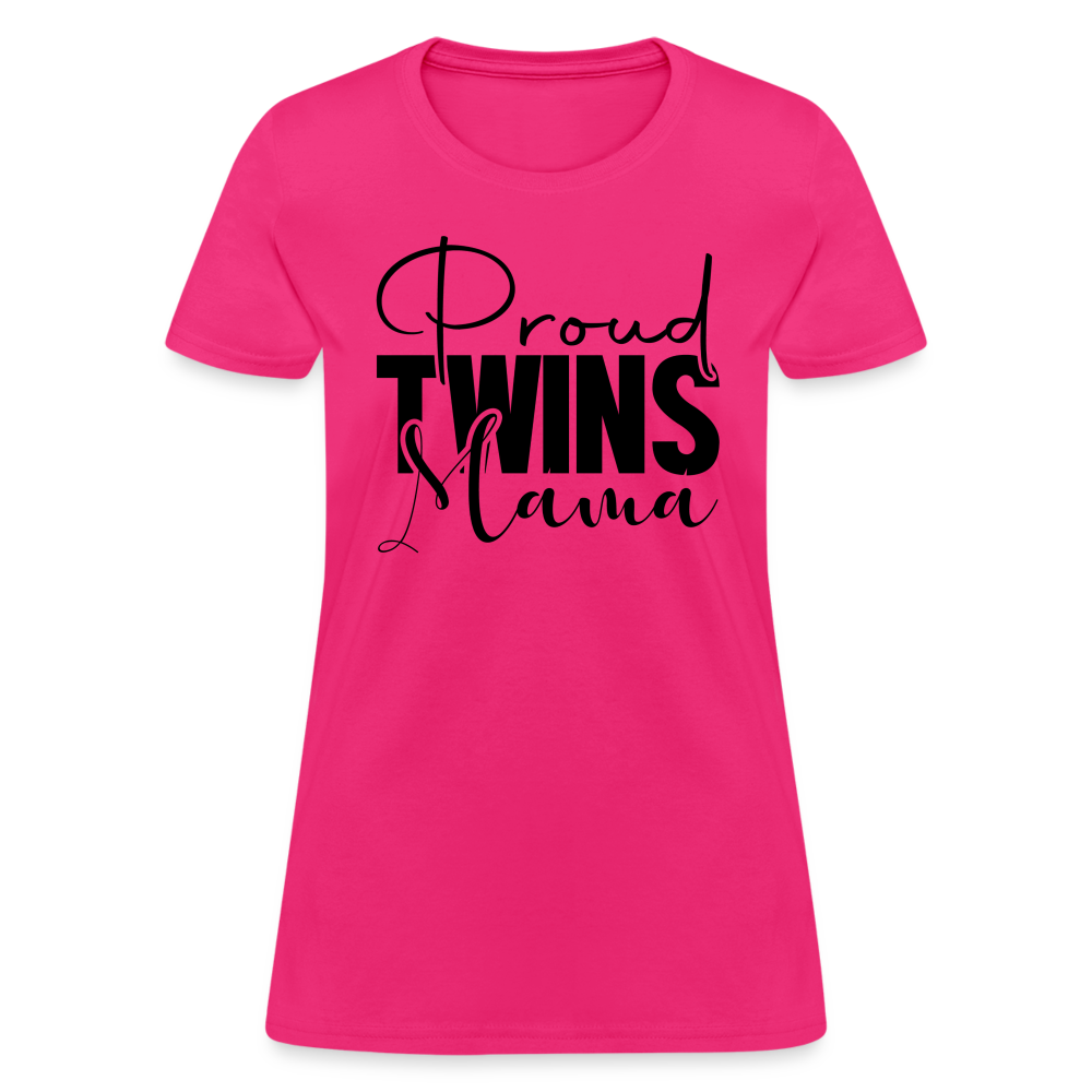 Proud Twins Mama T-Shirt - fuchsia
